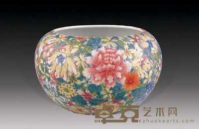 民国 粉彩百花不留地洗 直径13cm